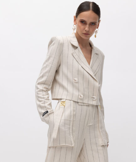 Sandra Beige & Black Blazer Mallory The Label