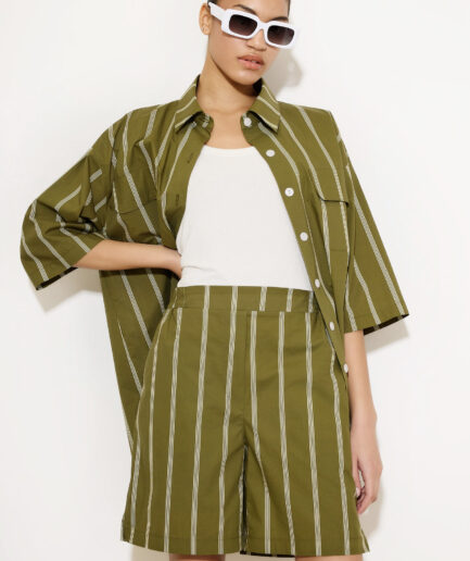 Nina Cotton Shorts - Olive Dolce Domenica