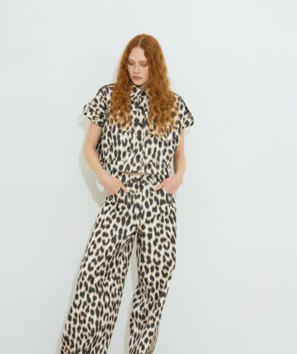 Clea Denim Trousers – Leopard Dolce Domenica