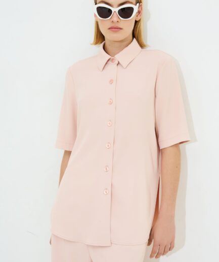 Nadia Crepe Shirt – Soft Pink Dolce Domenica