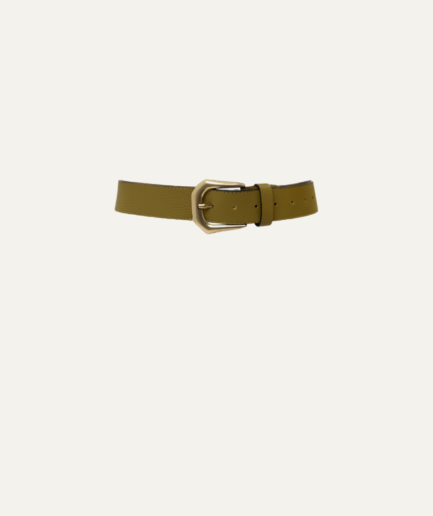 Khaki Leather Belt Vassia Kostara