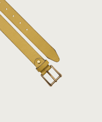 Lime Green Thin Leather Belt Vassia Kostara