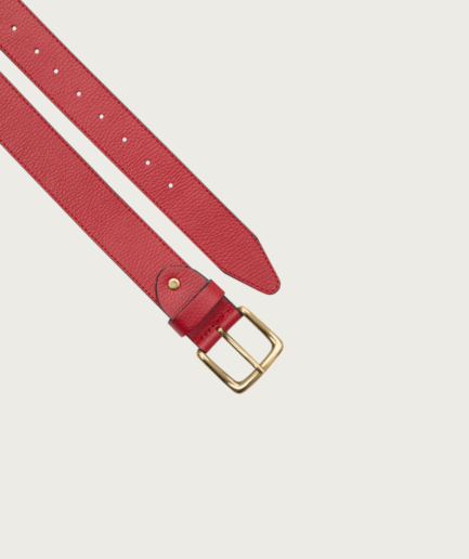Sanguine Red Leather Belt Vassia Kostara