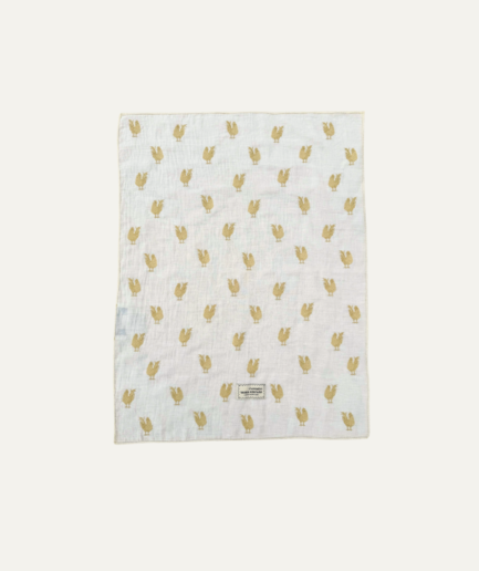 Rooster Embroidered Scarf Vassia Kostara