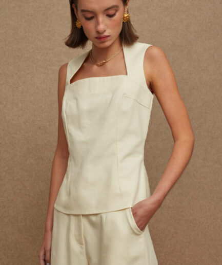Fleva Top - Creme / Blue La Chaine