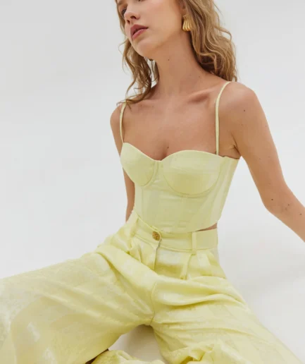 Charis Top - Banana Yellow Hemithea