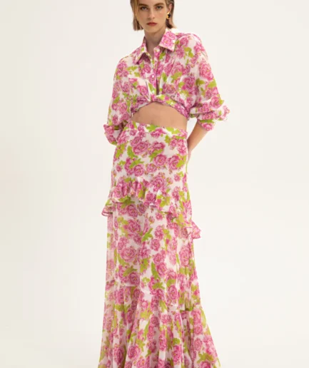 Rosalia Ruffle Maxi Skirt Vassia Kostara