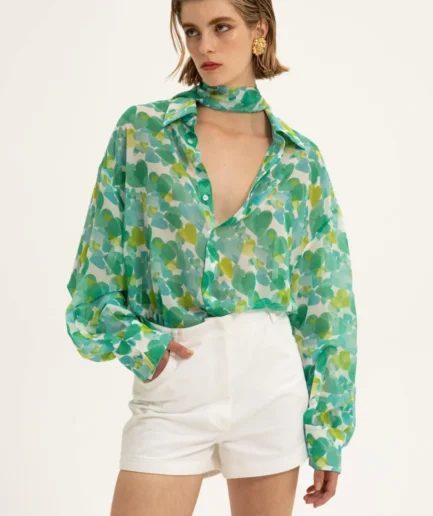 Oasis Denim Shorts White Vassia Kostara
