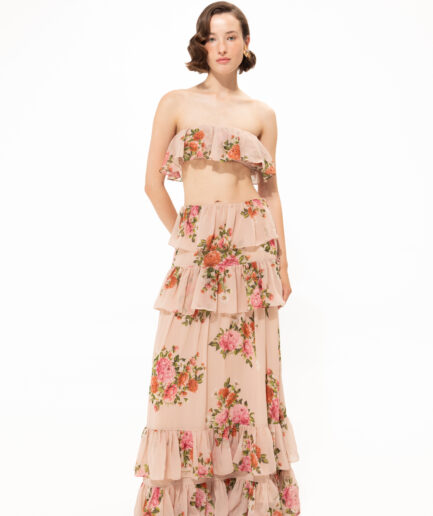 Pink Romance Ruffled Skirt Vassia Kostara