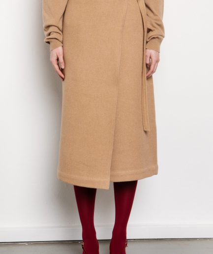 Stella Wool Wrap Skirt - Camel Niso