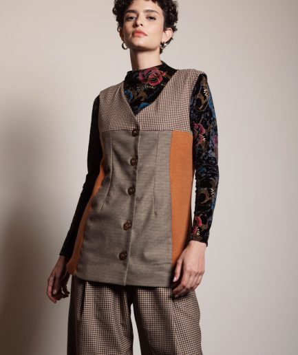 Carina Vest - Brown/Orange MAEDA