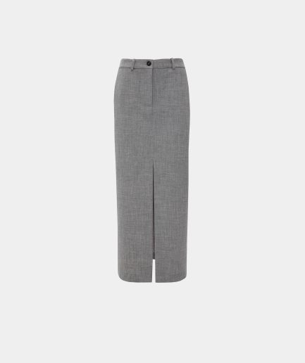 Grey Straight-Line Skirt Vassia Kostara