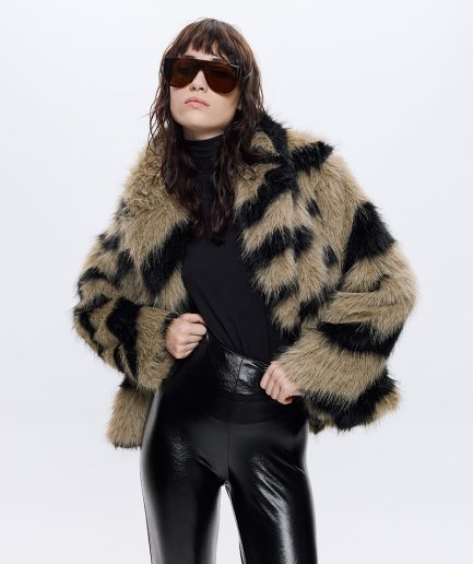 Zebra Faux Fur Coat Dolce Domenica