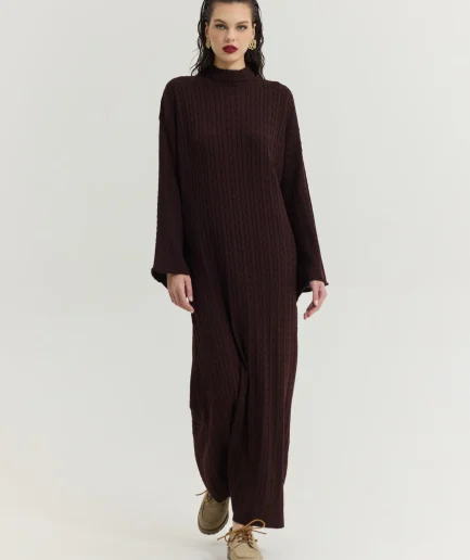 Aviation Dress - Brown Hemithea