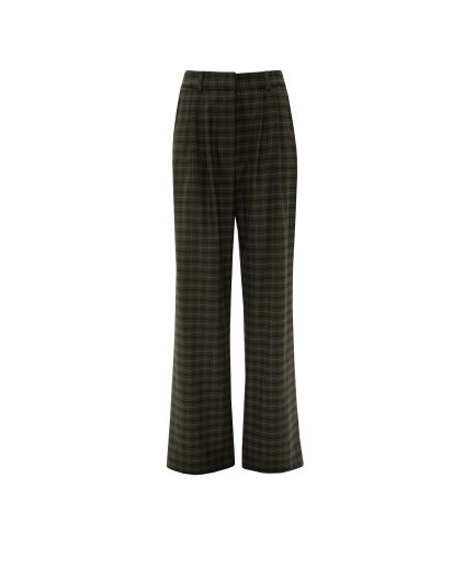 Olive Chequered Pants Vassia Kostara