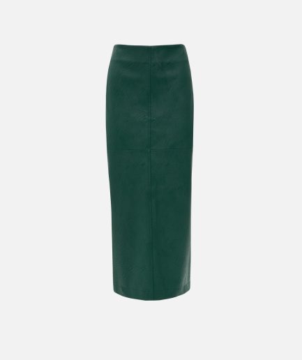 Alpine Green Faux Leather Skirt Vassia Kostara