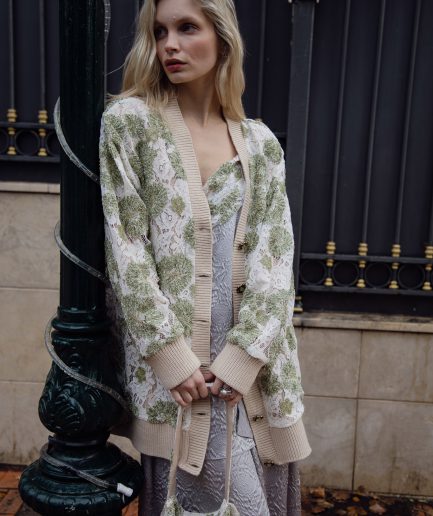 Fayora Cardigan - Floral Beaded Nidodileda