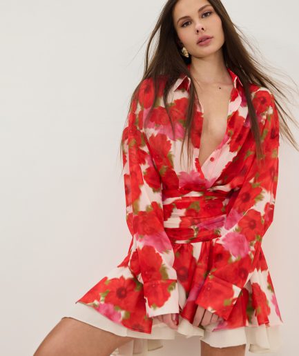 Heather Shirt - Blooming Sky Red Hemithea