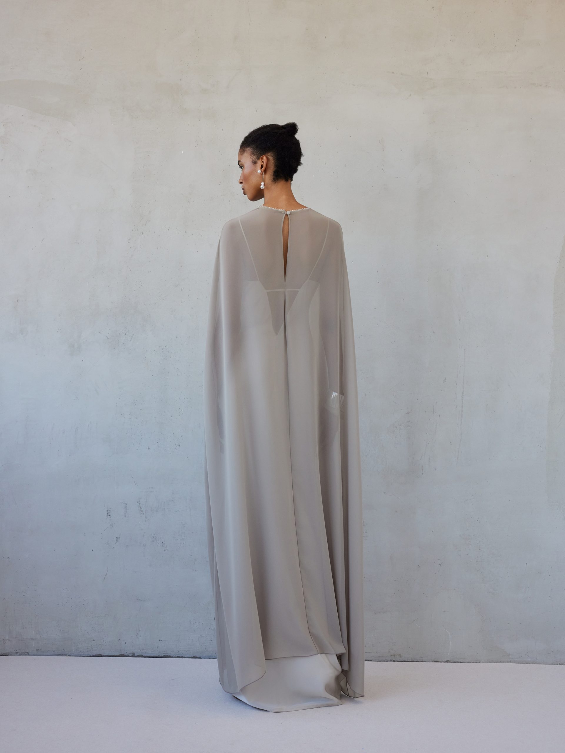 Long Sleeve Cape - Greige Mix & Match - COTTONCANDY BOUTIQUE