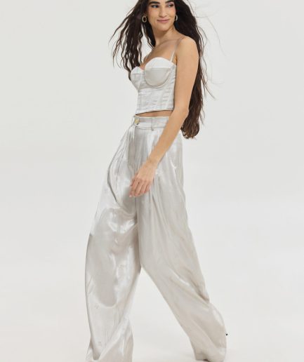 Martha Pants - Silver Hemithea