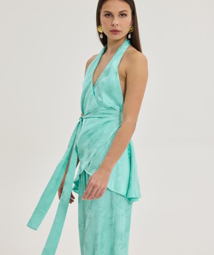 Megan Top - Aqua Hemithea