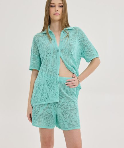 Fiji Shorts - Aqua Hemithea