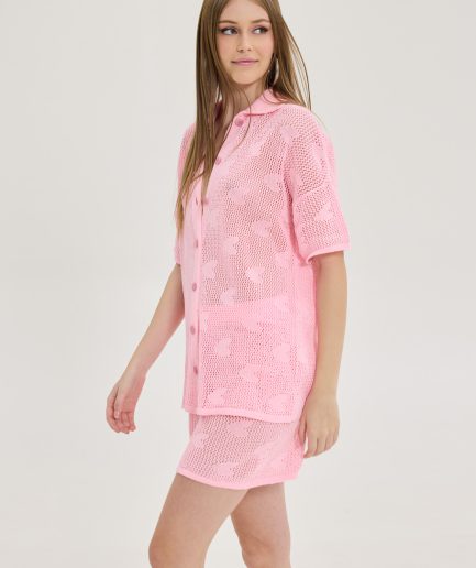 Pucket Shirt - Pink Hemithea