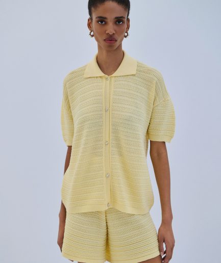 Cardigan Polo Buttons - Yellow Combos