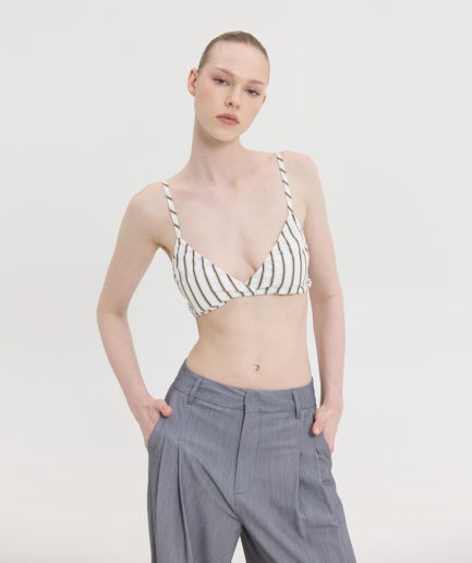Suzanne Printed Bralette - Brown/Black Stripes SunSetGo.