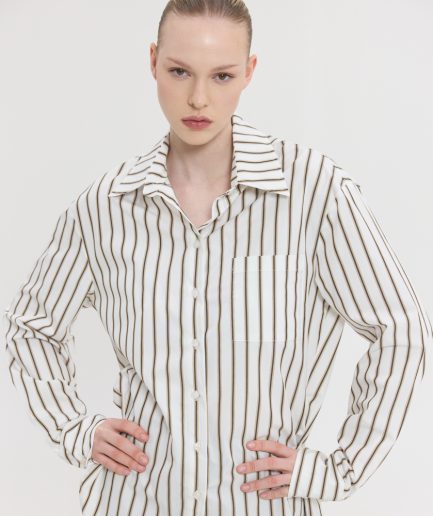 Reina Shirt - Brown/Black Stripes SunSetGo.