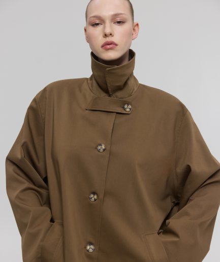 Ophelia Long Trench Coat - Brown SunSetGo.