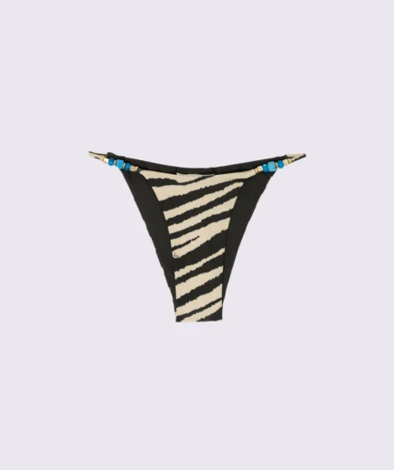 Zebra Print Thin Strap Bikini Bottoms Vassia Kostara