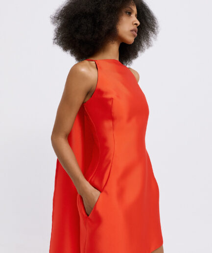 Scarlet Taffeta Mini Dress - Red Dolce Domenica