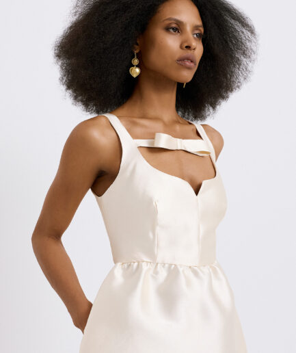 Audrey Taffeta Mini Dress - Cream Dolce Domenica