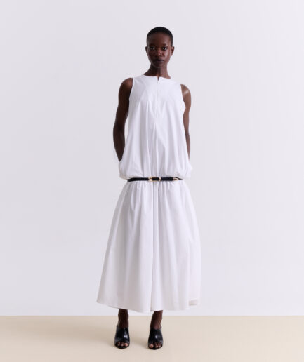 White Cotton Midi Dress Vassia Kostara