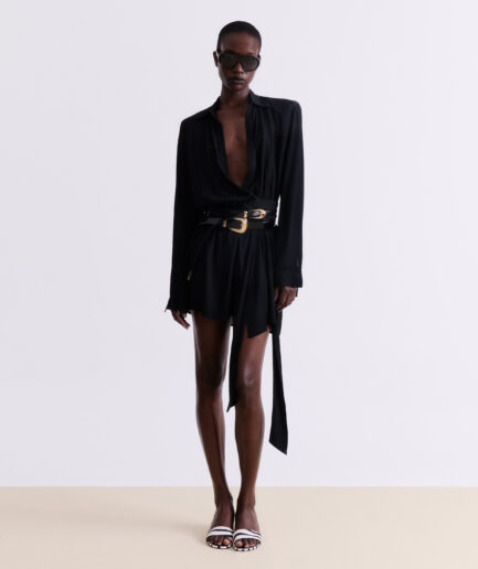 Black Wrap Mini Dress Vassia Kostara