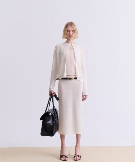 Cream Knit Cardigan Vassia Kostara