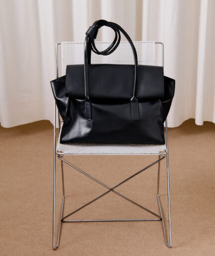 Black Foldover Bag Vassia Kostara