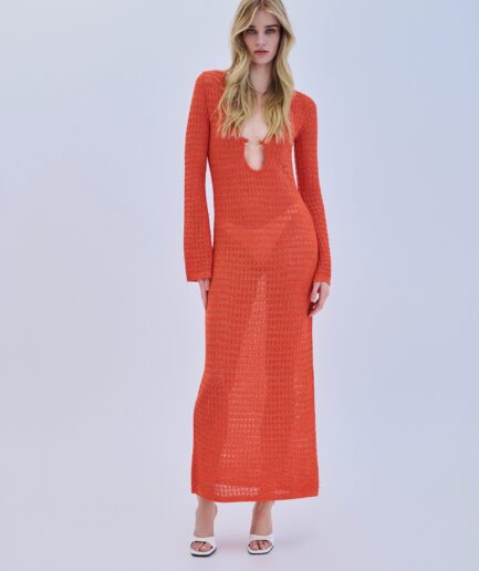 Dress Maxi Lurex Ring - Coral Combos