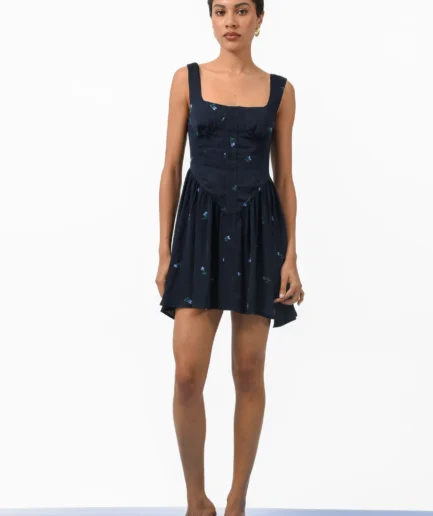 Riviera Mini Dress Dark Blue Arpyes