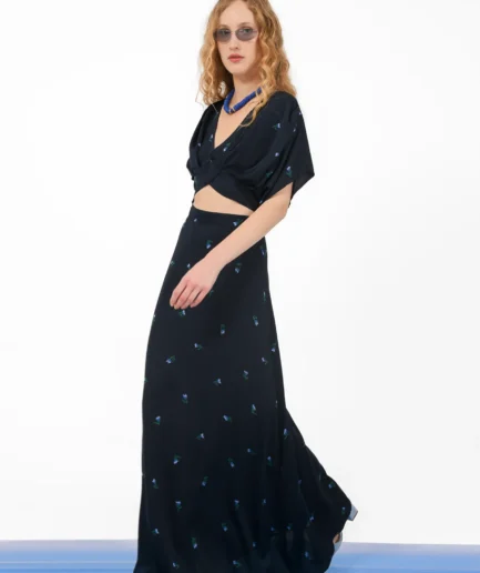 Riviera Long Skirt - Dark Blue Arpyes