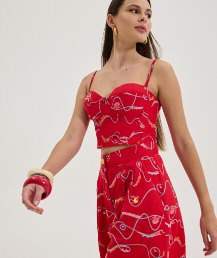 Charis Top - Red Hemithea